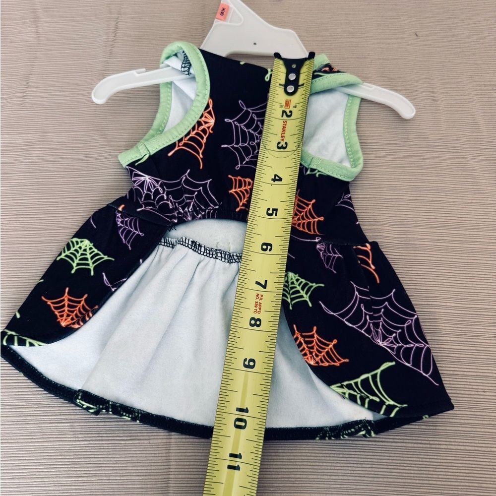 Halloween Spiderwebs Neon Print Dog Pet Fall Costume Dress XS - Picture 2 of 3